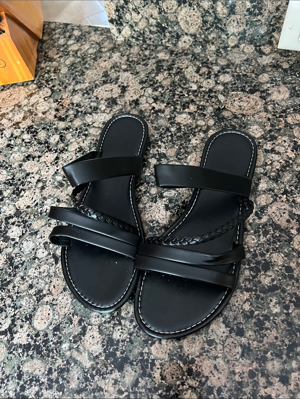 Black Women’s Strappy Slide Sandals